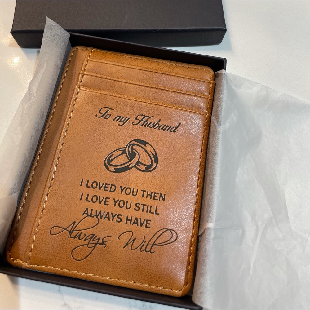 Wife To Husband Gift - Best Anniversary Gifts- For Him slim Wallet Card Holder-